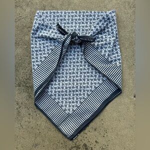 Cotton White & Grey Leaf Design Bandana